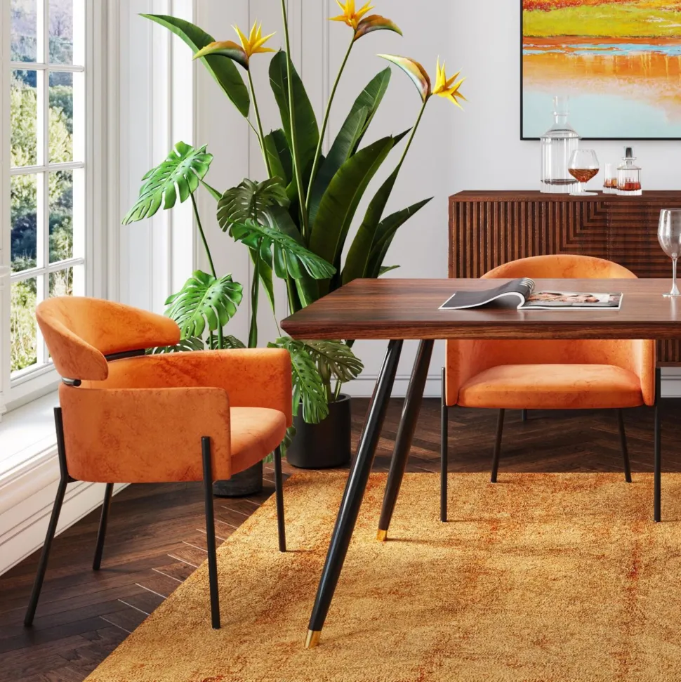 Armlehnstuhl Alexia Velvet Orange