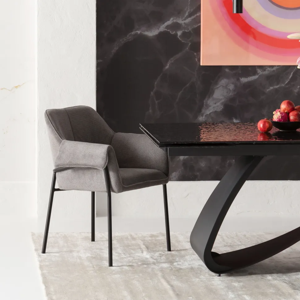 Armlehnstuhl Bess Grau