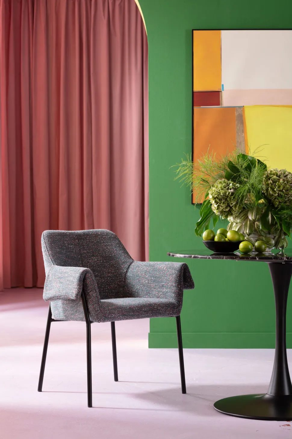 Armlehnstuhl Bess Grau Flitter