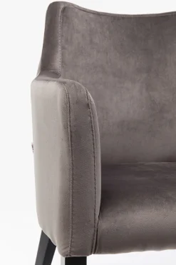 Armlehnstuhl Black Mode Velvet Grau