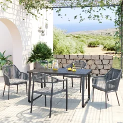 Armlehnstuhl Wave Grau