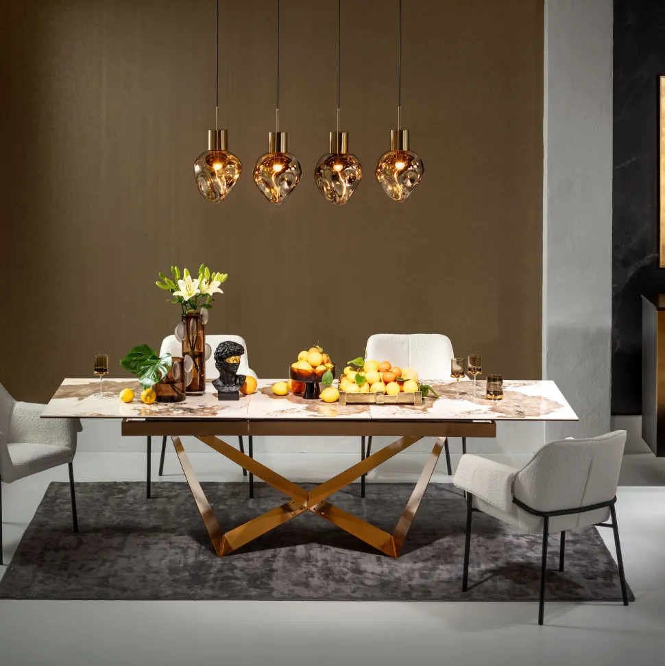 Ausziehtisch Connesso Brass 200(+60)x90cm