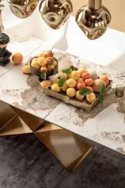 Ausziehtisch Connesso Brass 200(+60)x90cm