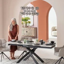 Ausziehtisch Twist Onyx 120(30+30)x90cm