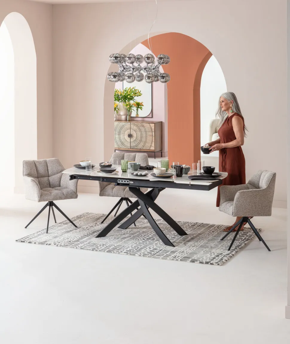 Ausziehtisch Twist Onyx 120(30+30)x90cm