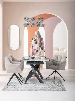 Ausziehtisch Twist Onyx 120(30+30)x90cm