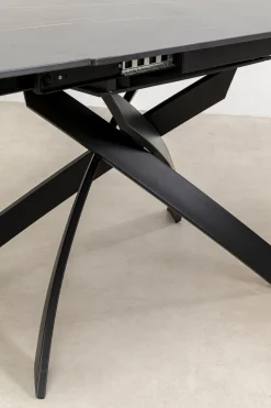 Ausziehtisch Twist Schwarz 120(30+30)x90cm