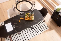 Ausziehtisch Twist Schwarz 120(30+30)x90cm