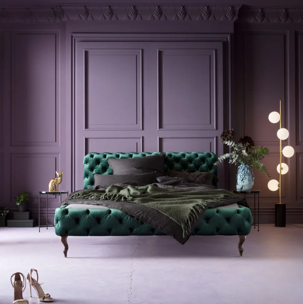 Bett Desire Velvet Grün 160x200cm