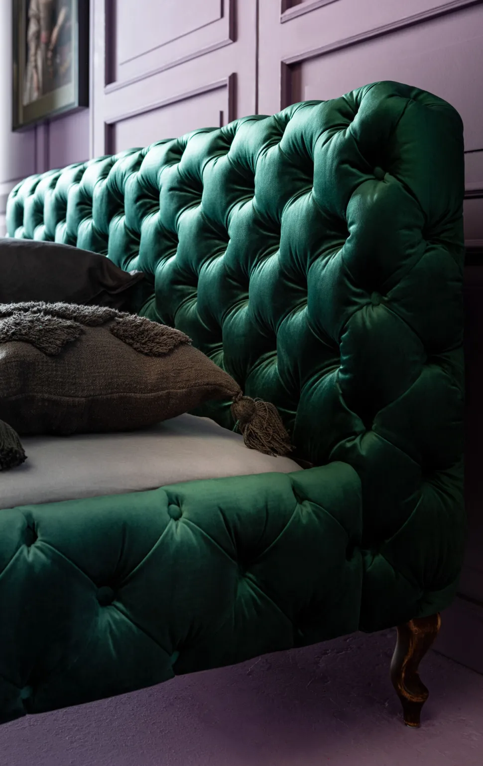 Bett Desire Velvet Grün 160x200cm