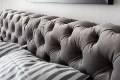 Bett Desire Velvet Silbergrau 160x200 cm