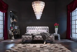 Bett Desire Velvet Silbergrau 180x200 cm