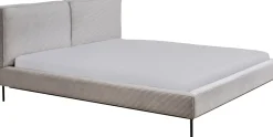 Bett East Side Cord Grau 180x200cm