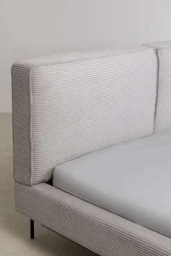 Bett East Side Cord Grau 180x200cm