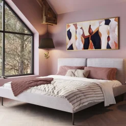 Bett East Side Cord Grau 160x200cm