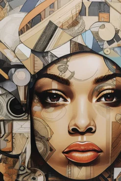 Bild Glas Art Geo Women 3D 120x120cm