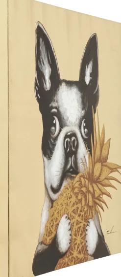 Bild Touched Dog with Pineapple 80x80cm