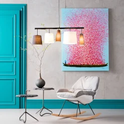 Bild Touched Flower Boat Blau Pink 120x160cm