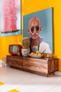 Bild Touched Flower Boat Blau Pink 120x160cm