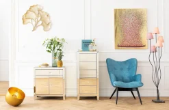 Bild Touched Flower Boat Gold Pink 80x100cm