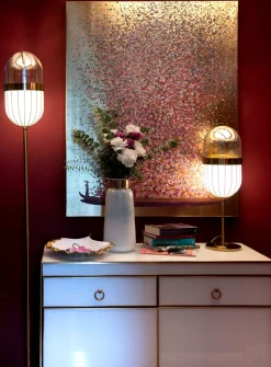 Bild Touched Flower Boat Gold Pink 80x100cm