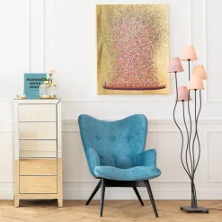 Bild Touched Flower Boat Gold Pink 80x100cm