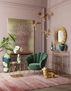 Bild Touched Flower Boat Gold Pink 120x160cm