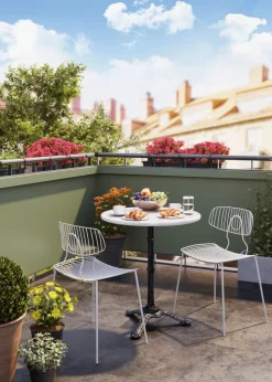 Bistrotisch Kaffeehaus Rund Weiß Ø61