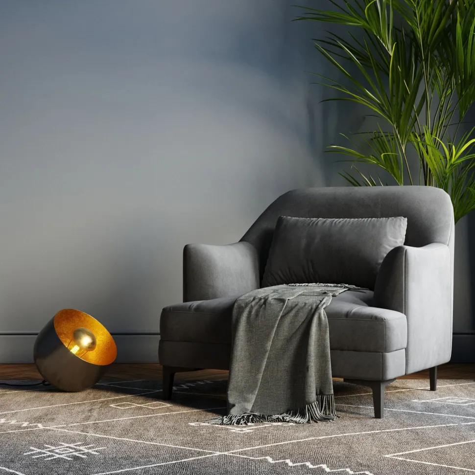 Bodenleuchte Apollon Smooth Schwarz Ø28cm