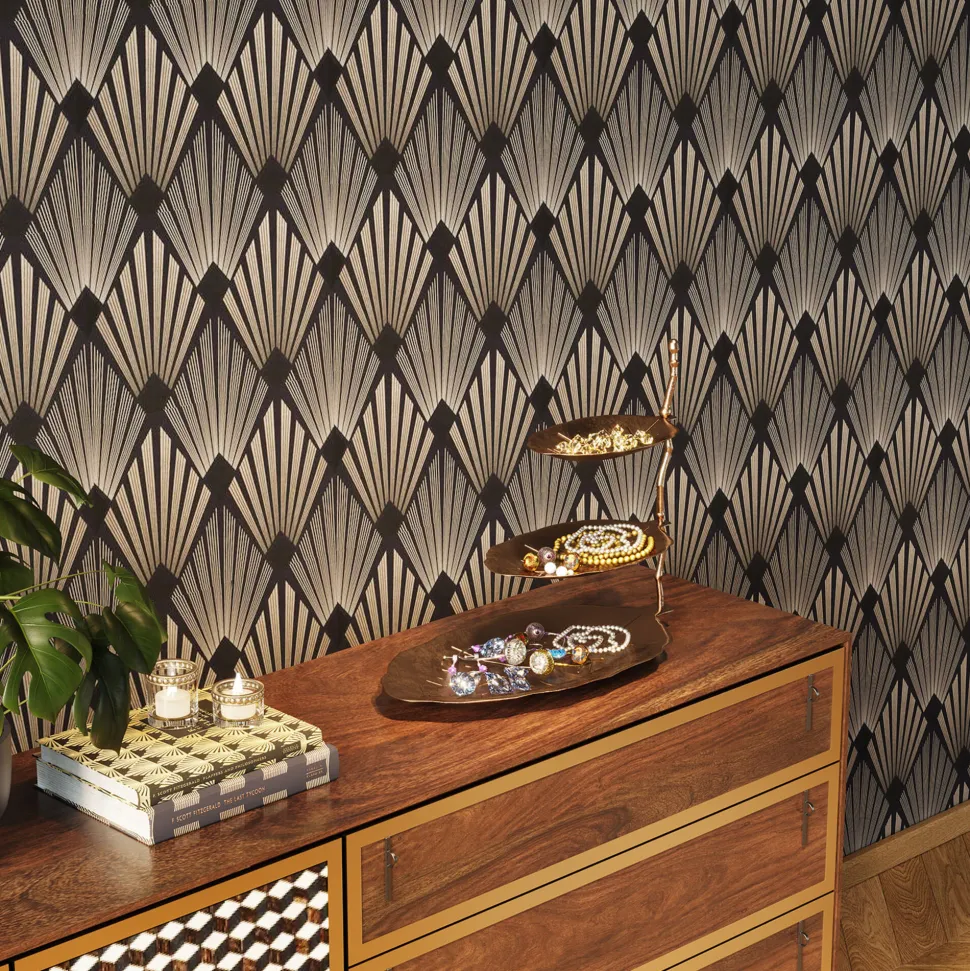 Deko Etagere Leaf Gold