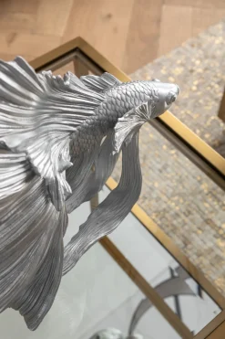 Deko Figur Betta Fish Silber Klein