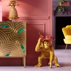 Deko Figur Butler Playing Chimp Gold 52cm