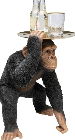 Deko Figur Butler Playing Chimp Schwarz 52cm