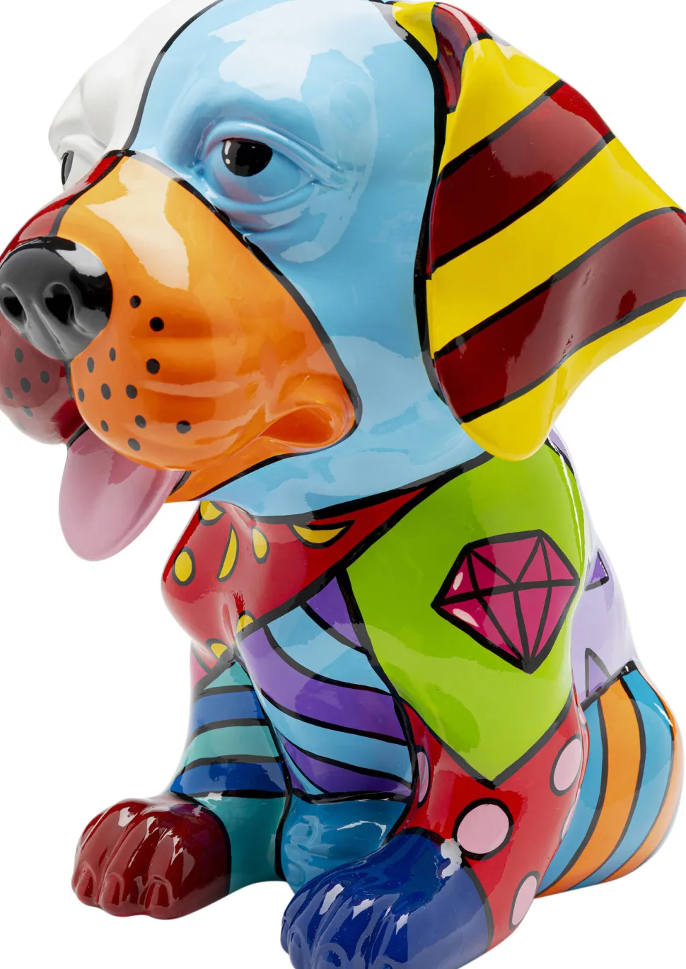 Deko Figur Dog Patchwork 35cm