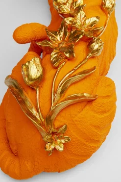 Deko Figur Flower Leopard Orange 26cm