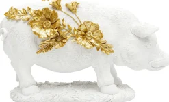 Deko Figur Flower Pig Weiß 21cm