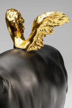 Deko Figur Flying Pig Schwarz 21cm