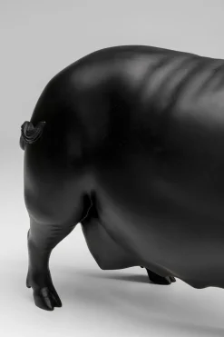 Deko Figur Flying Pig Schwarz 21cm