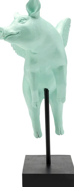 Deko Figur Flying Pig Türkis 29cm