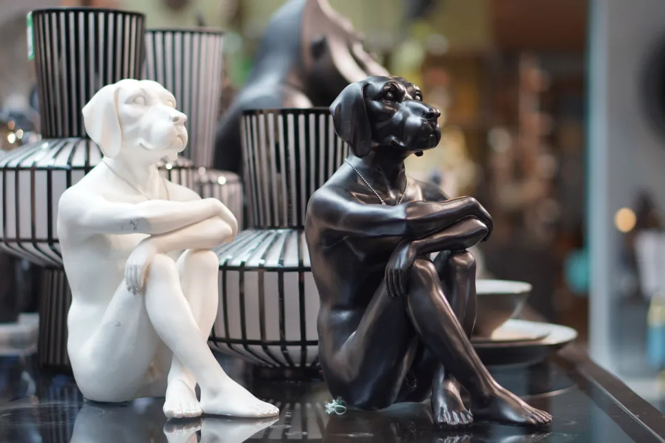 Deko Figur Gangster Dog Black