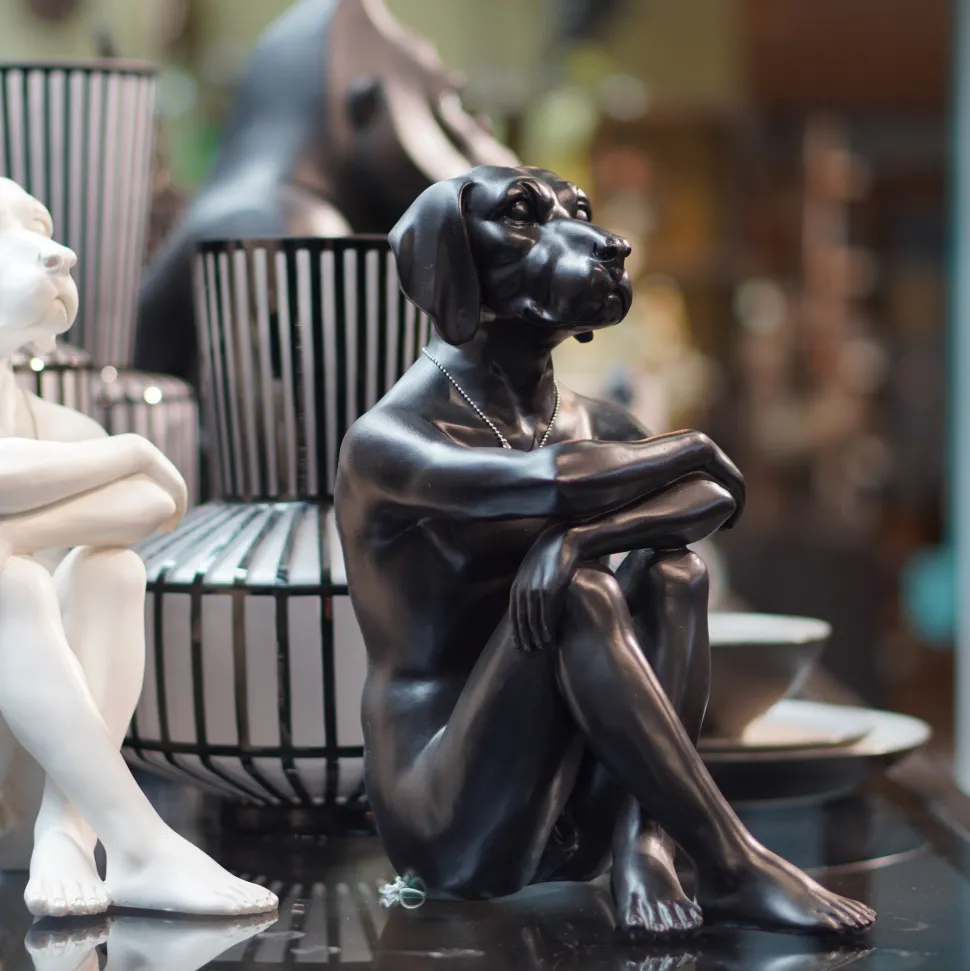 Deko Figur Gangster Dog Black