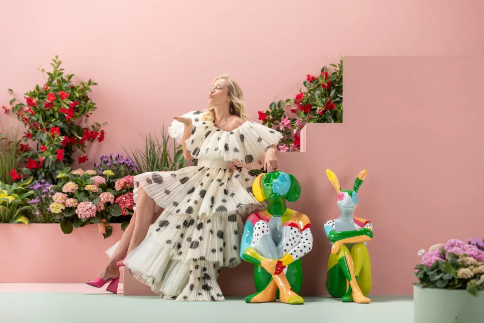 Deko Figur Gangster Rabbit Colore 80cm