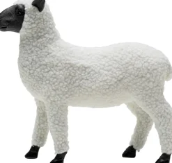Deko Figur Happy Sheep Wool Weiß 28cm
