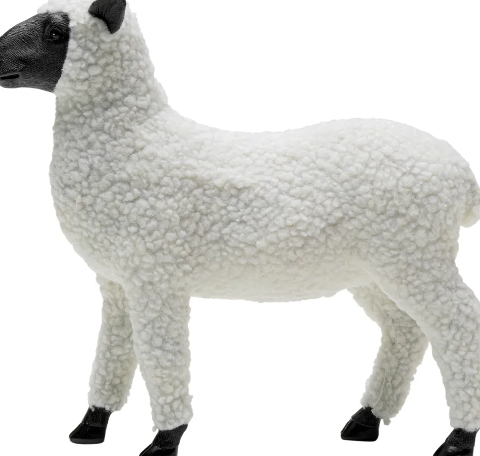 Deko Figur Happy Sheep Wool Weiß 28cm