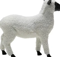 Deko Figur Happy Sheep Wool Weiß 28cm