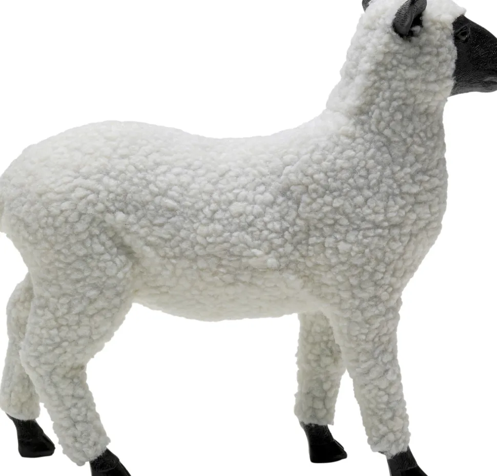 Deko Figur Happy Sheep Wool Weiß 28cm