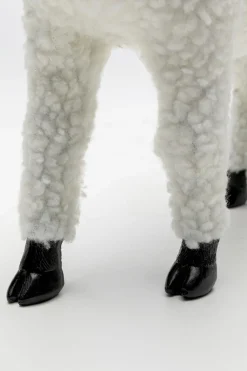 Deko Figur Happy Sheep Wool Weiß 28cm