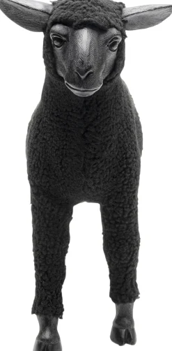 Deko Figur Happy Sheep Wool Schwarz 37cm