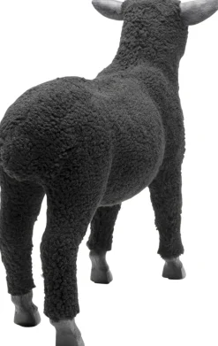 Deko Figur Happy Sheep Wool Schwarz 37cm