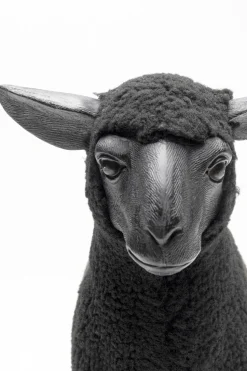 Deko Figur Happy Sheep Wool Schwarz 37cm